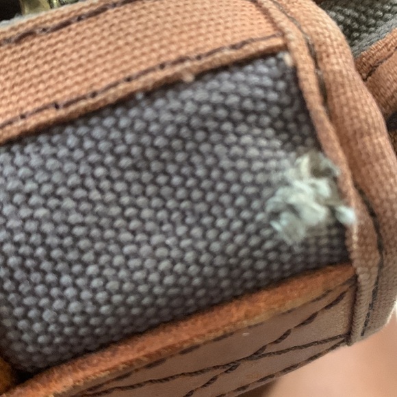 Fossil Canvas Leather Flap Closure Pocket Adjustable Strap Messenger Bag - Picture 9 of 12